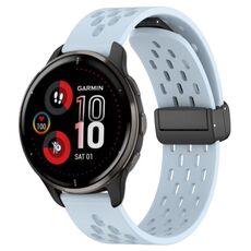 Per cinturino in silicone con chiusura magnetica pieghevole Garmin Venu 2 Plus da 20 mm (azzurro)