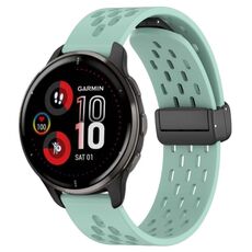 Per cinturino in silicone con chiusura magnetica pieghevole Garmin Venu 2 Plus da 20 mm (verde acqua)