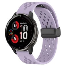 Per cinturino in silicone con chiusura magnetica pieghevole Garmin Venu 2 Plus da 20 mm (viola)