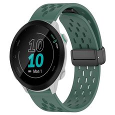 Cinturino per orologio in silicone con chiusura magnetica pieghevole Garmin Forerunner 55 da 20 mm (verde scuro)