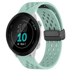 Per cinturino in silicone con chiusura magnetica pieghevole Garmin Forerunner 55 da 20 mm (verde acqua)