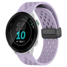 Per cinturino in silicone con chiusura magnetica pieghevole Garmin Forerunner 55 da 20 mm (viola)