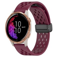 Per cinturino in silicone con chiusura magnetica pieghevole Garmin Venu da 20 mm (vino rosso)