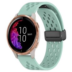 Per cinturino in silicone con chiusura magnetica pieghevole Garmin Venu da 20 mm (verde acqua)