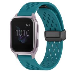 Per cinturino in silicone con chiusura magnetica pieghevole Garmin Venu SQ da 20 mm (verde nascosto)