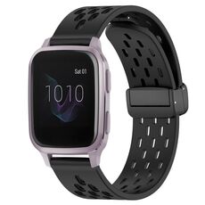 Per cinturino in silicone con chiusura magnetica pieghevole Garmin Venu SQ da 20 mm (nero)
