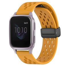 Per cinturino in silicone con chiusura magnetica pieghevole Garmin Venu SQ da 20 mm (giallo)