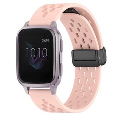 Per cinturino in silicone con chiusura magnetica pieghevole Garmin Venu SQ da 20 mm (rosa)