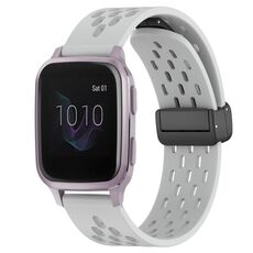 Per cinturino in silicone con chiusura magnetica pieghevole Garmin Venu SQ da 20 mm (grigio chiaro)