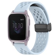 Per cinturino in silicone con chiusura magnetica pieghevole Garmin Venu SQ da 20 mm (azzurro)