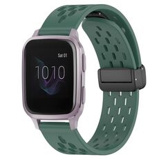 Per cinturino in silicone con chiusura magnetica pieghevole Garmin Venu SQ da 20 mm (verde scuro)