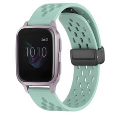 Per cinturino in silicone con chiusura magnetica pieghevole Garmin Venu SQ da 20 mm (verde acqua)