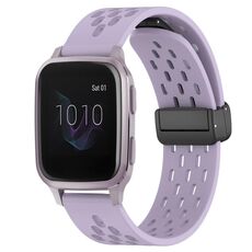 Per cinturino in silicone con chiusura magnetica pieghevole Garmin Venu SQ da 20 mm (viola)