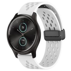 Per cinturino in silicone con chiusura magnetica pieghevole Garmin VivoMove Style da 20 mm (bianco)