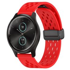 Per cinturino in silicone con chiusura magnetica pieghevole Garmin VivoMove Style da 20 mm (rosso)