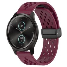 Per cinturino in silicone con chiusura magnetica pieghevole Garmin VivoMove Style da 20 mm (vino rosso)