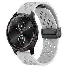 Per cinturino in silicone con chiusura magnetica pieghevole Garmin VivoMove Style da 20 mm (grigio chiaro)