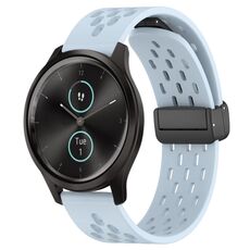 Per cinturino in silicone con chiusura magnetica pieghevole Garmin VivoMove Style da 20 mm (azzurro)
