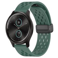 Per cinturino in silicone con chiusura magnetica pieghevole Garmin VivoMove Style da 20 mm (verde scuro)