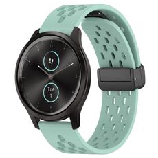 Per cinturino in silicone con chiusura magnetica pieghevole Garmin VivoMove Style da 20 mm (verde acqua)