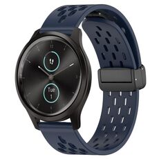 Per cinturino in silicone con chiusura magnetica pieghevole Garmin VivoMove Style da 20 mm (blu notte)