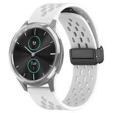 Per cinturino in silicone con chiusura magnetica pieghevole Garmin VivoMove Luxe da 20 mm (bianco)