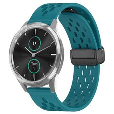 Per cinturino in silicone con chiusura magnetica pieghevole Garmin VivoMove Luxe da 20 mm (verde nascosto)