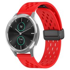 Per cinturino in silicone con chiusura magnetica pieghevole Garmin VivoMove Luxe da 20 mm (rosso)