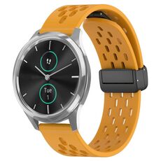 Per cinturino in silicone con chiusura magnetica pieghevole Garmin VivoMove Luxe da 20 mm (giallo)