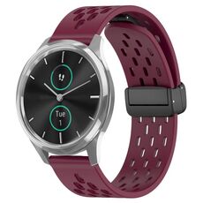 Per cinturino in silicone con chiusura magnetica pieghevole Garmin VivoMove Luxe da 20 mm (vino rosso)