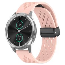 Per cinturino in silicone Garmin VivoMove Luxe da 20 mm con chiusura magnetica pieghevole (rosa)