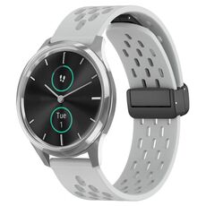 Per cinturino in silicone con chiusura magnetica pieghevole Garmin VivoMove Luxe da 20 mm (grigio chiaro)