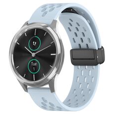 Per cinturino in silicone con chiusura magnetica pieghevole Garmin VivoMove Luxe da 20 mm (azzurro)