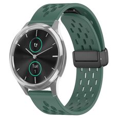 Per cinturino in silicone con chiusura magnetica pieghevole Garmin VivoMove Luxe da 20 mm (verde scuro)