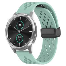 Per cinturino in silicone con chiusura magnetica pieghevole Garmin VivoMove Luxe da 20 mm (verde acqua)