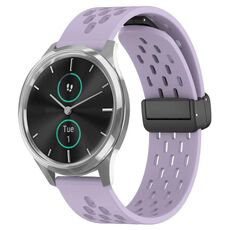Per cinturino in silicone con chiusura magnetica pieghevole Garmin VivoMove Luxe da 20 mm (viola)