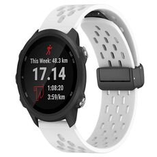 Per cinturino in silicone con chiusura magnetica pieghevole Garmin Forerunner 245 da 20 mm (bianco)