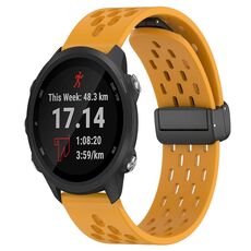 Per cinturino in silicone con chiusura magnetica pieghevole Garmin Forerunner 245 da 20 mm (giallo)