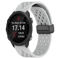 Per cinturino in silicone con chiusura magnetica pieghevole Garmin Forerunner 245 da 20 mm (grigio chiaro)