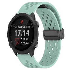 Per cinturino in silicone con chiusura magnetica pieghevole Garmin Forerunner 245 da 20 mm (verde acqua)