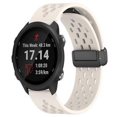 Per cinturino in silicone con chiusura magnetica pieghevole Garmin Forerunner 245 da 20 mm (colore Starlight)