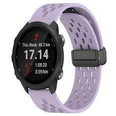 Per cinturino in silicone con chiusura magnetica pieghevole Garmin Forerunner 245 da 20 mm (viola)