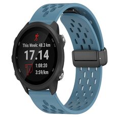 Cinturino per orologio in silicone con chiusura magnetica pieghevole da 20 mm per Garmin Forerunner 245 Music (blu)