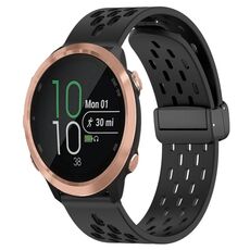 Cinturino per orologio in silicone con chiusura magnetica pieghevole da 20 mm per Garmin Forerunner 645 Music (nero)