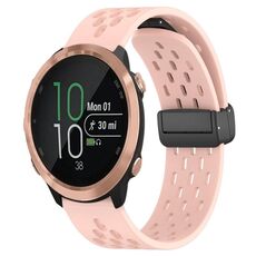 Cinturino per orologio in silicone con chiusura magnetica pieghevole da 20 mm per Garmin Forerunner 645 Music (rosa)