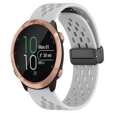 Cinturino per orologio in silicone con chiusura magnetica pieghevole da 20 mm per Garmin Forerunner 645 Music (grigio chiaro)