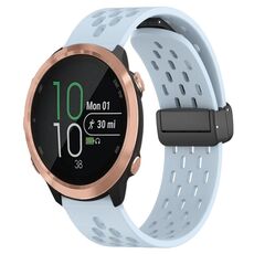 Cinturino per orologio in silicone con chiusura magnetica pieghevole da 20 mm per Garmin Forerunner 645 Music (azzurro)