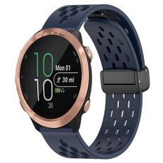 Cinturino per orologio in silicone con chiusura magnetica pieghevole da 20 mm per Garmin Forerunner 645 Music (blu notte)