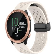 Per cinturino in silicone con chiusura magnetica pieghevole Garmin Forerunner 645 Music da 20 mm (colore Starlight)