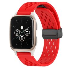 Per cinturino in silicone con chiusura magnetica pieghevole Garmin Forerunner Sq2 da 20 mm (rosso)